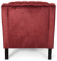 Candice Glam Velvet Club Chair, Garnet and Dark Brown