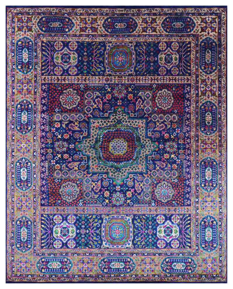 Mamluk Hand-Knotted Wool & Silk Rug 7' 9" X 9' 11" - Q13717