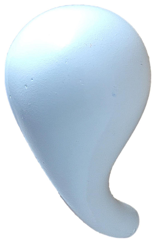 Gloss Bubble 2 in Round Wall Hook Floating Organic Shape Ball Modern, White, Angled