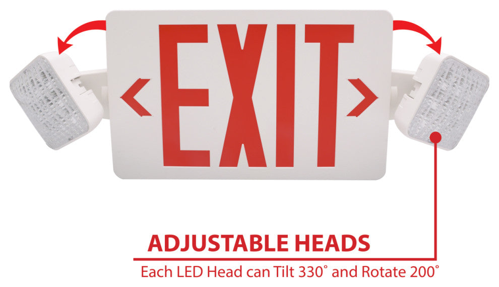 ECL3 Self-Diagnostic LED Emergency Exit Sign, Remote Capable, Red Lettering