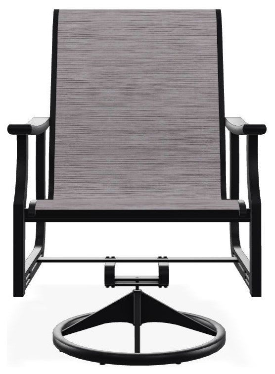 St. Catherine Sling Outdoor Swivel Rocker, Fossil/Black