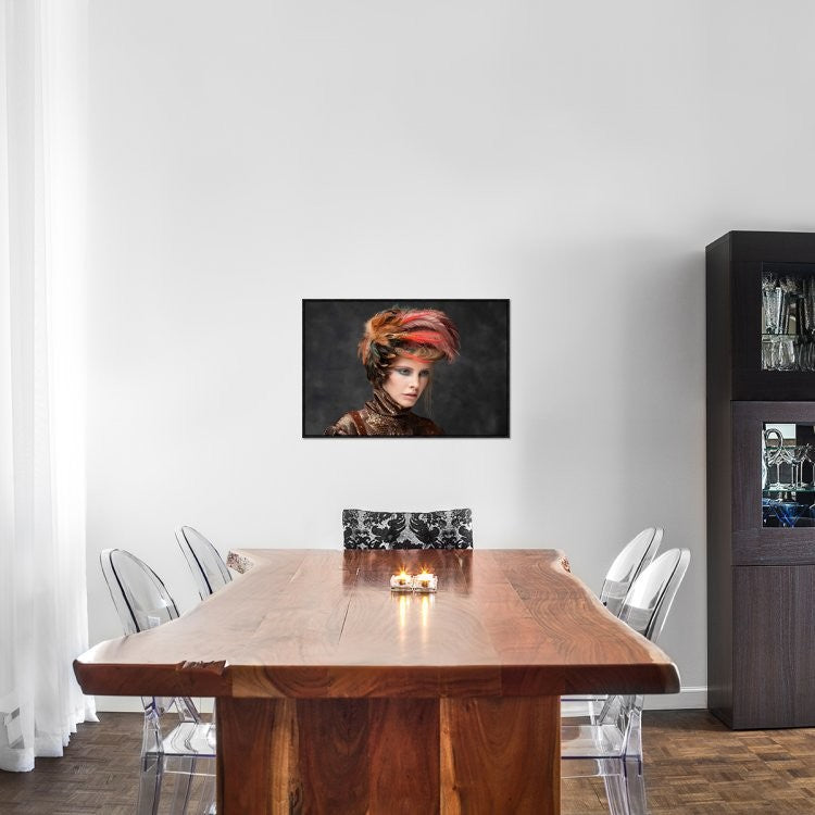 "Feathers" Framed Canvas Giclee by Bartjan Nieuwerf, 31x21"