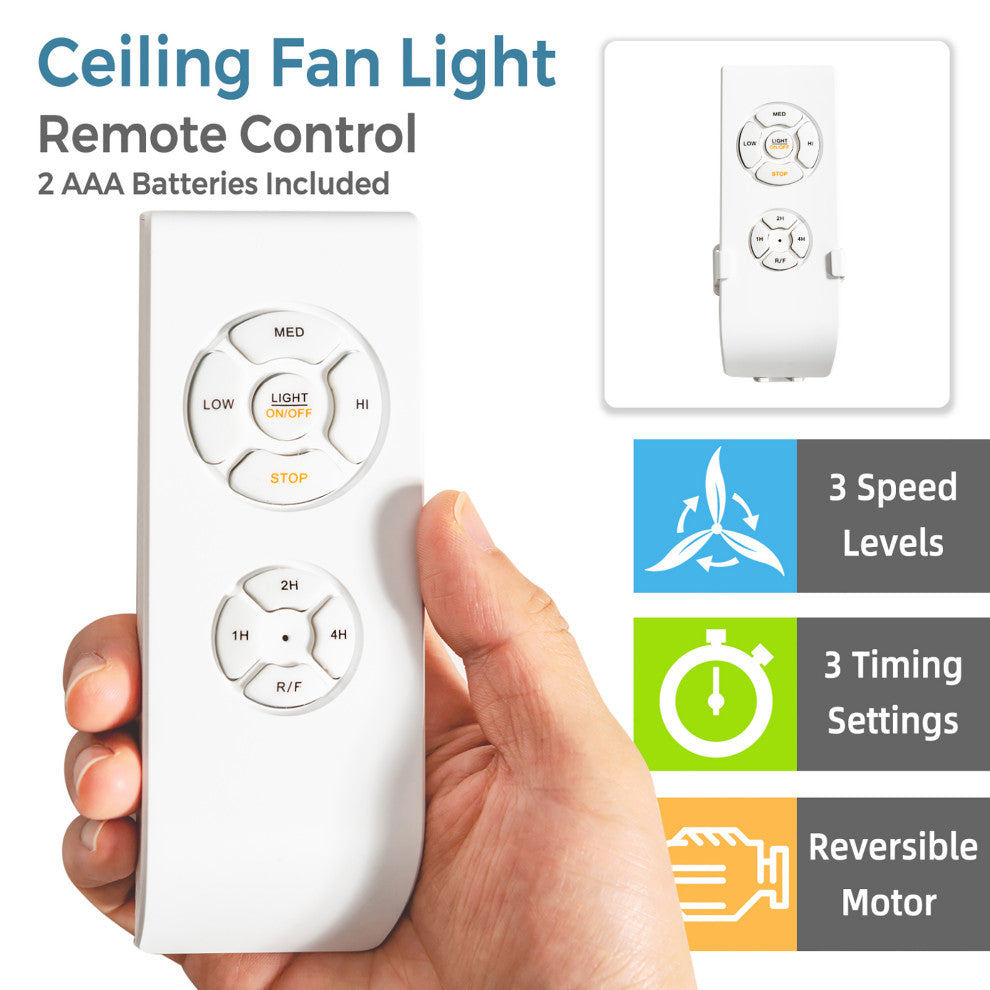 Costway Ceiling Fan with Light Enclosed w/ 5 Blades & Remote Control Black