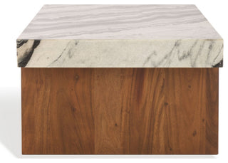 Safavieh Couture Ellebeth Marble Top Coffee Table, Hazel/Walnut