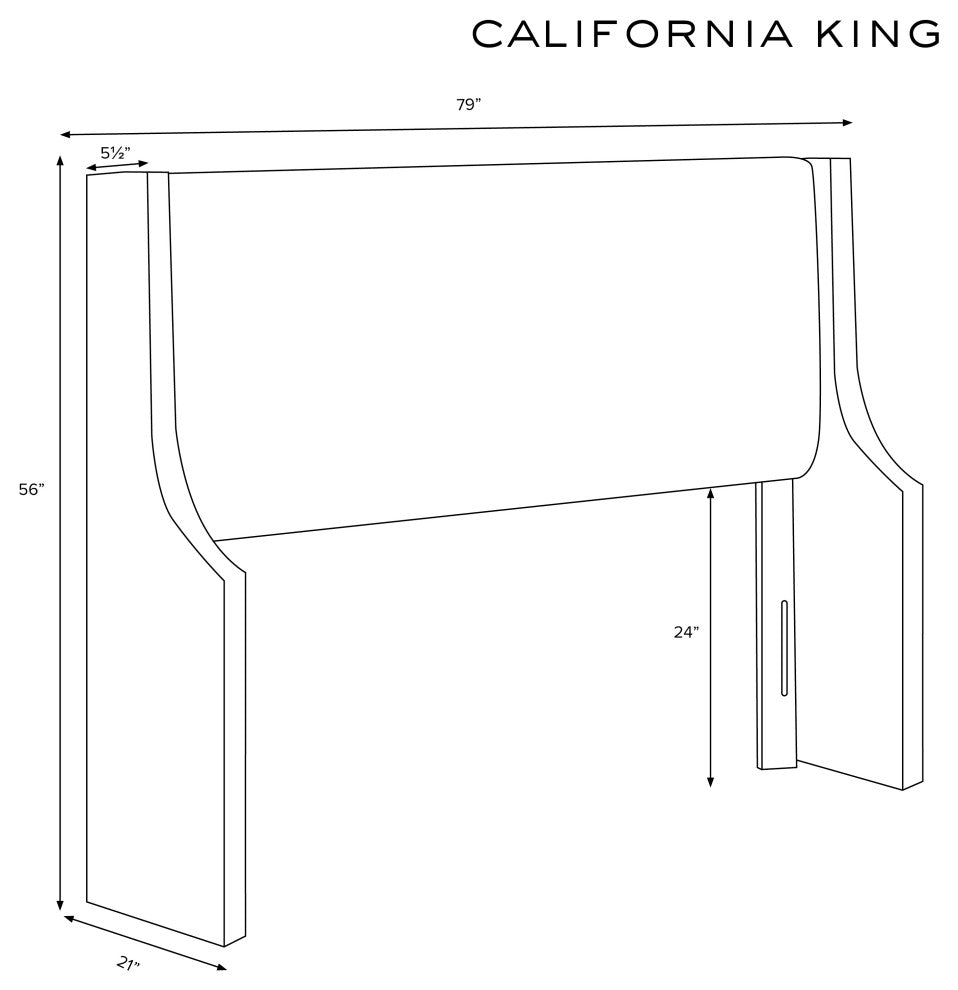 Fully Upholstered Wingback Headboard, Zuma Pumice, California King