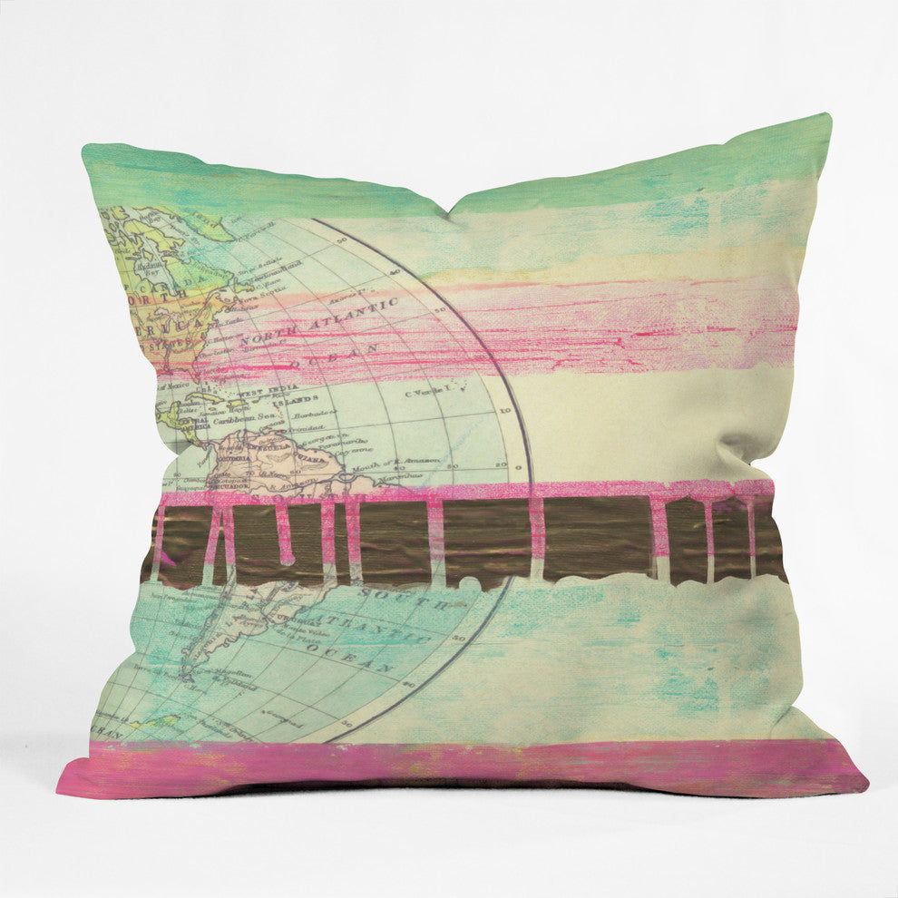 Deny Designs Dash And Ash World Traveler I Outdoor Throw Pillow