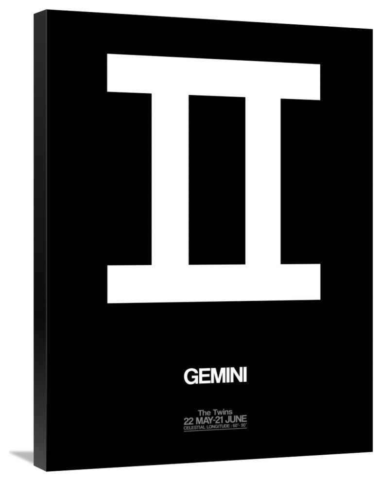 "Gemini Zodiac Sign White" Fine Art Print