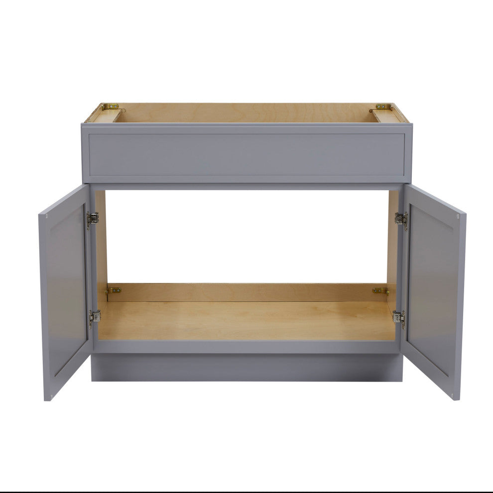 Vanity Art Birch Plywood Single Base Storage Cabinet, Gray, 39"