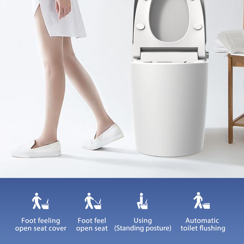 Multifunction Single Flush Ceramic Smart Toilet, Heated Seat