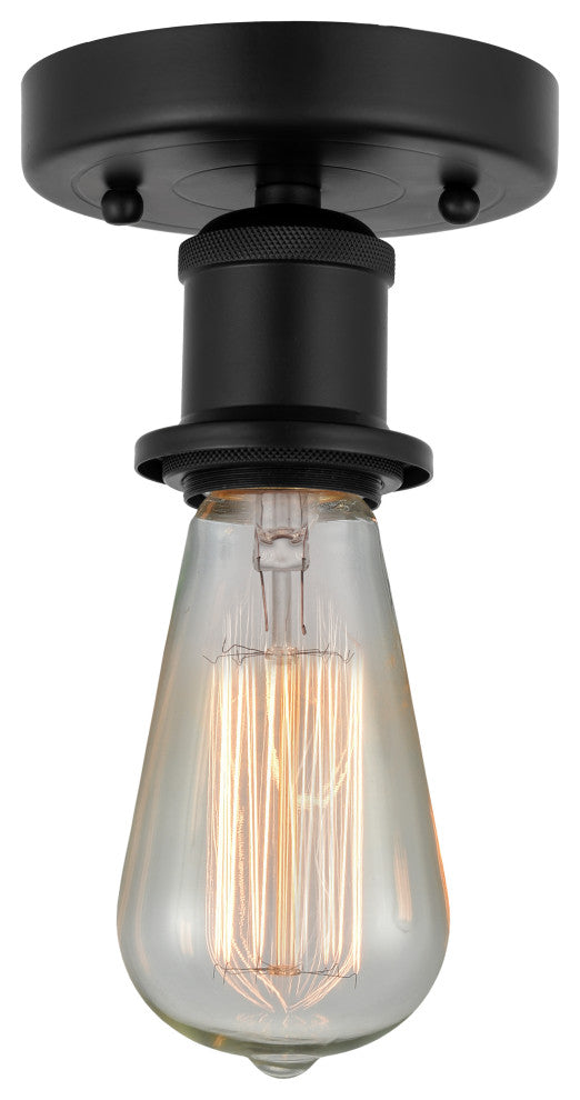 Innovations 616-1F-BK Bare Bulb 1 Light 2" Semi-Flush Mount, Matte Black