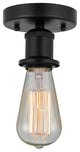 Innovations 616-1F-BK Bare Bulb 1 Light 2" Semi-Flush Mount, Matte Black