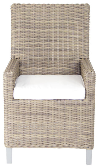 Palisades Armed Dining With Sunbrella Cushions, Gray, Canvas Spa