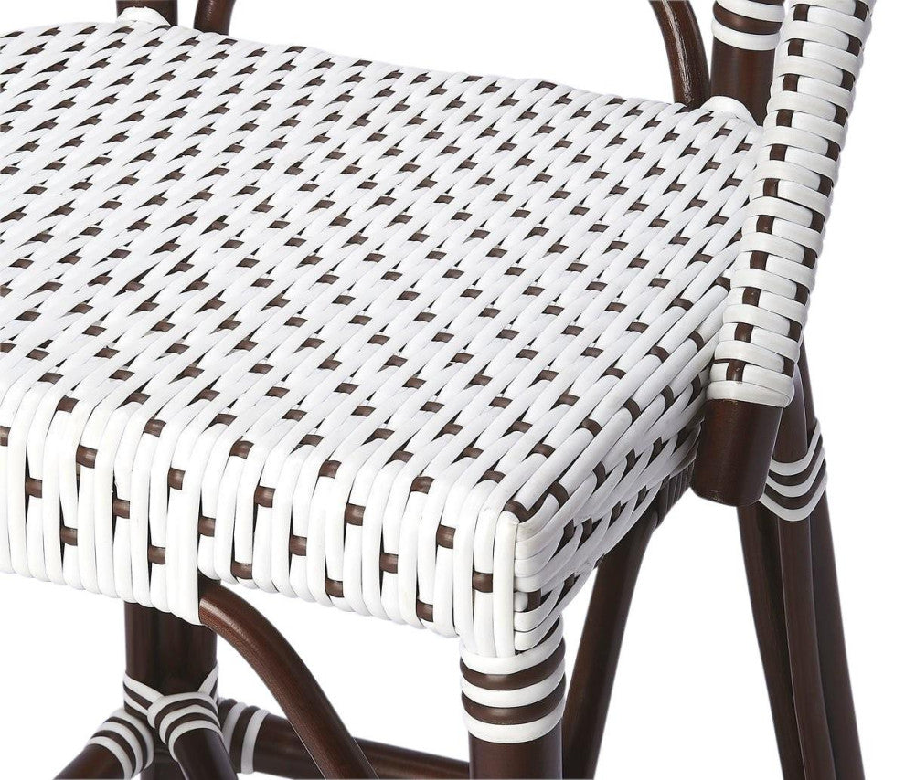 Counter Chair Stool Contemporary Brown Distressed Rattan Pe Plastic