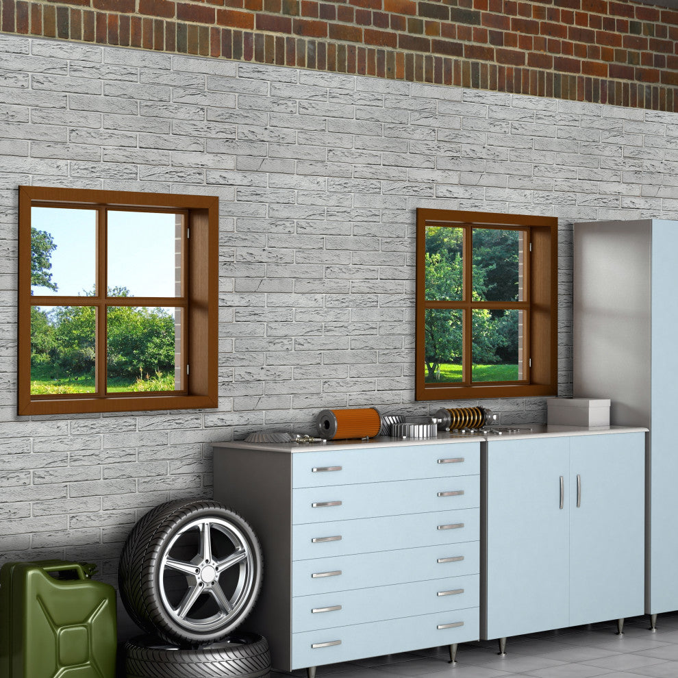 Grey Bricks 3D Wall Panels, Set of 10, Covers 64 Sq Ft