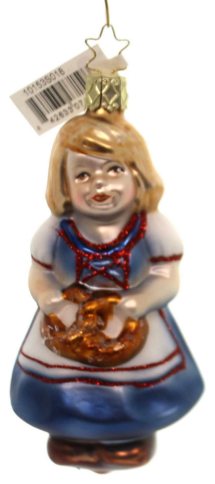 Inge Glas Hilde Bavarian Christmas Glass Ornament Pretzel 10153S018