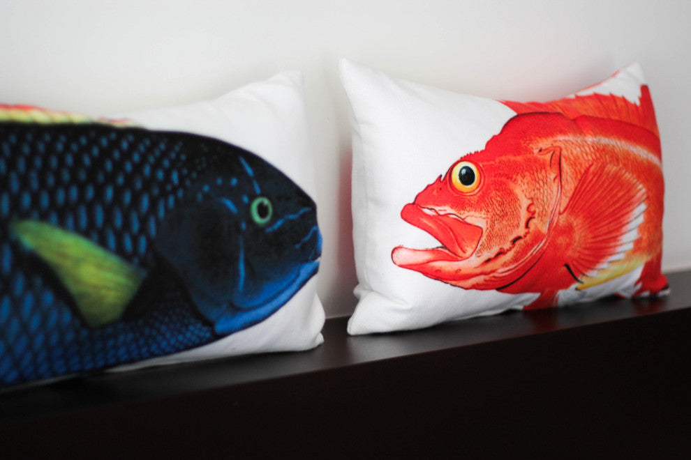 Pillow Decor - Rainbow Trout Fish Pillow 12x20