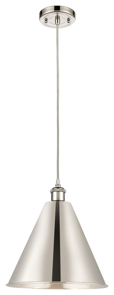 Ballston Cone Mini Pendant, Polished Nickel