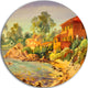 French Riviera, Landscape Large Disc Metal Wall Art, 36"