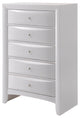Sturdy Wood Chest with 5 Drawers, White