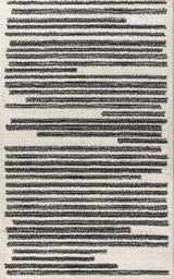 Khalil Modern Berber Stripe Area Rug, Cream/Black, 4 X 6