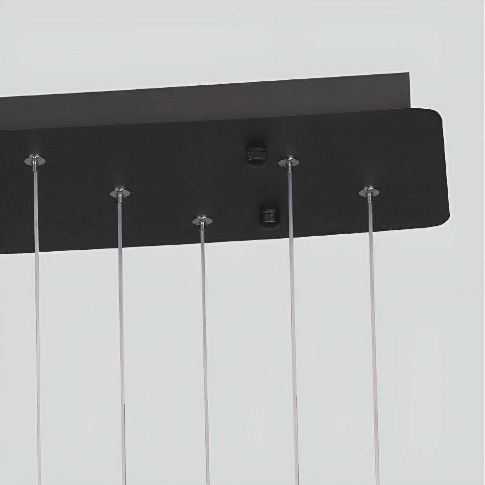 Burgdorf | Black Pendant Lamp in a Nordic Style for Kitchen, 3 Heads Black, Cool Light