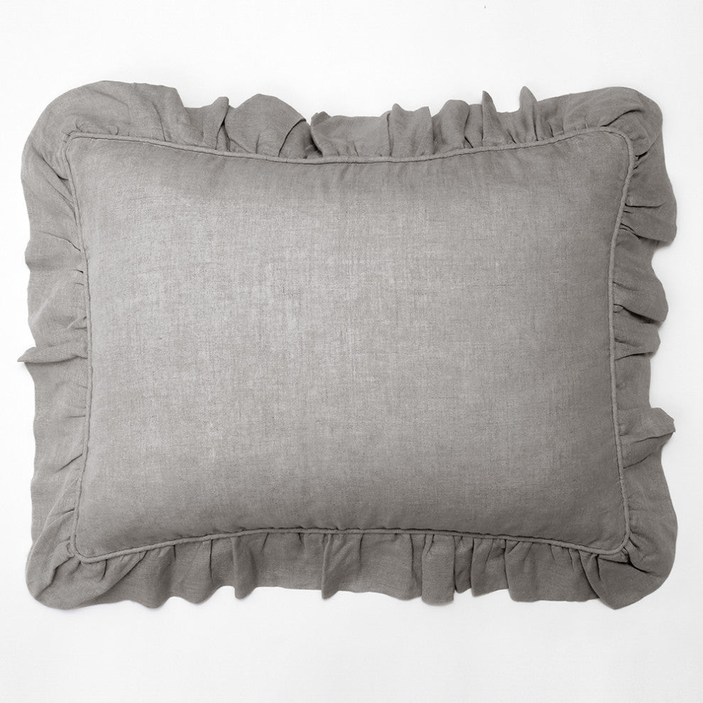 Basina Linen Gray Chambray, Standard, Sham