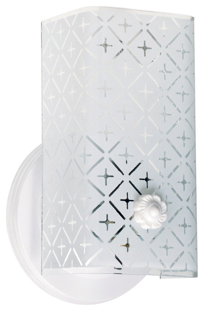 1 Light 7" Vanity, Diamond "U" Channel Glass
