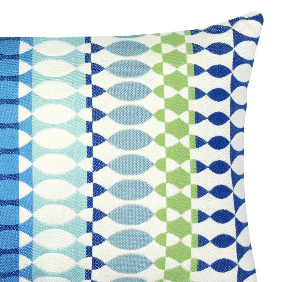 Modern Oval Ocean Lumbar Indoor/Outdoor Performance Pillow, 12"x20"