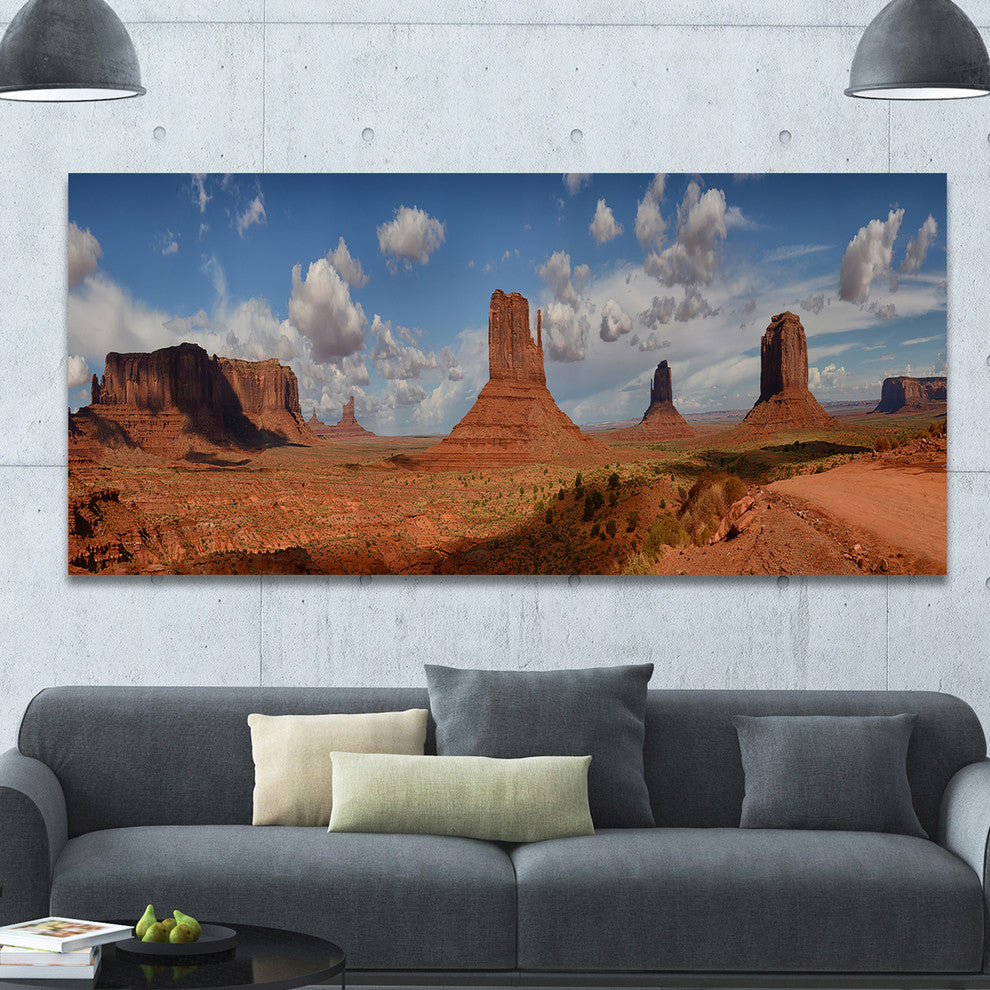 Monument Valley Mountains, Landscape Canvas Art Print, 60"x28"