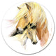 Horse Mom Baby Watercolor, Animal Round Wall Art, 11"