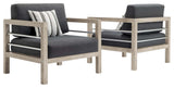 Wiscasset Outdoor Patio Acacia Wood Armchair Set of 2