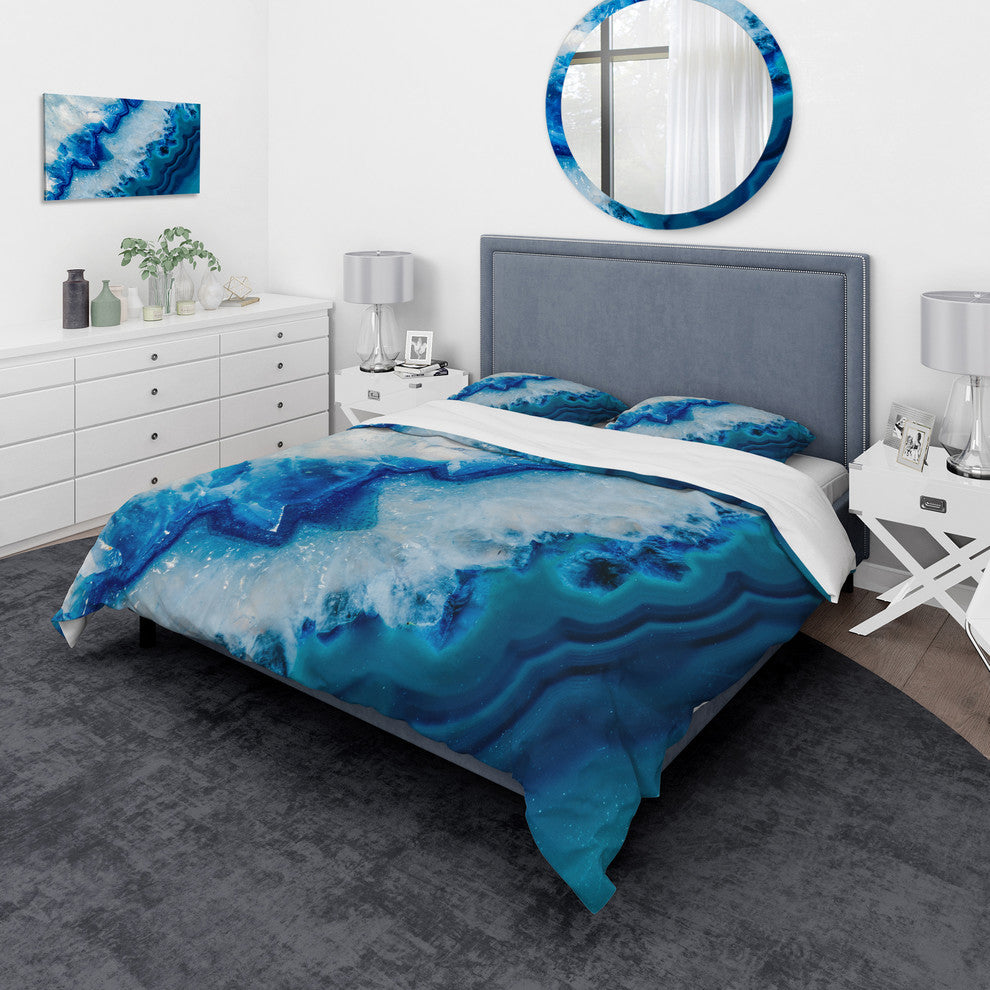 Geode Slice Macro Abstract Duvet Cover Set, King