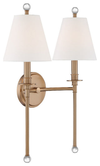 Riverdale 2 Light Aged Brass Wall Mount