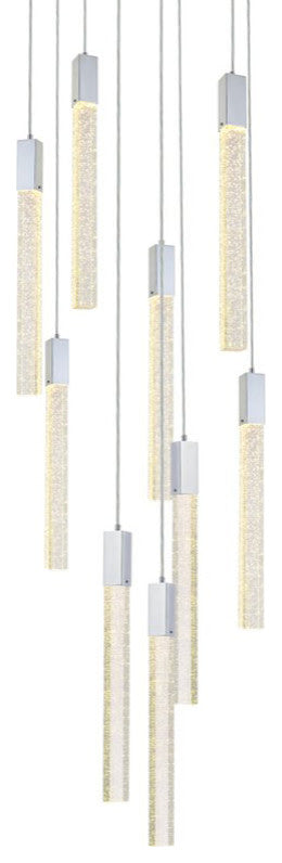 Elegant Lighting 2067D24 Weston 9 Light 24"W LED Crystal Multi - Chrome