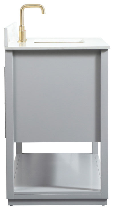 48" Single Bathroom Vanity, Gray, With Backsplash