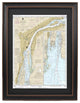 Framed Nautical Chart, Lake Erie to Detroit River, 19x24
