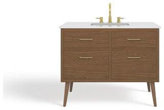 The Richmond Bathroom Vanity, Walnut, 42", Single Sink, Freestanding