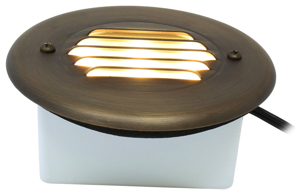 Lightkiwi Louvered Deck Light for Landscape Lighting, Brass