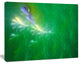 Green Fractal Thunder Sky, Oversized Abstract Canvas Art Print, 60x40