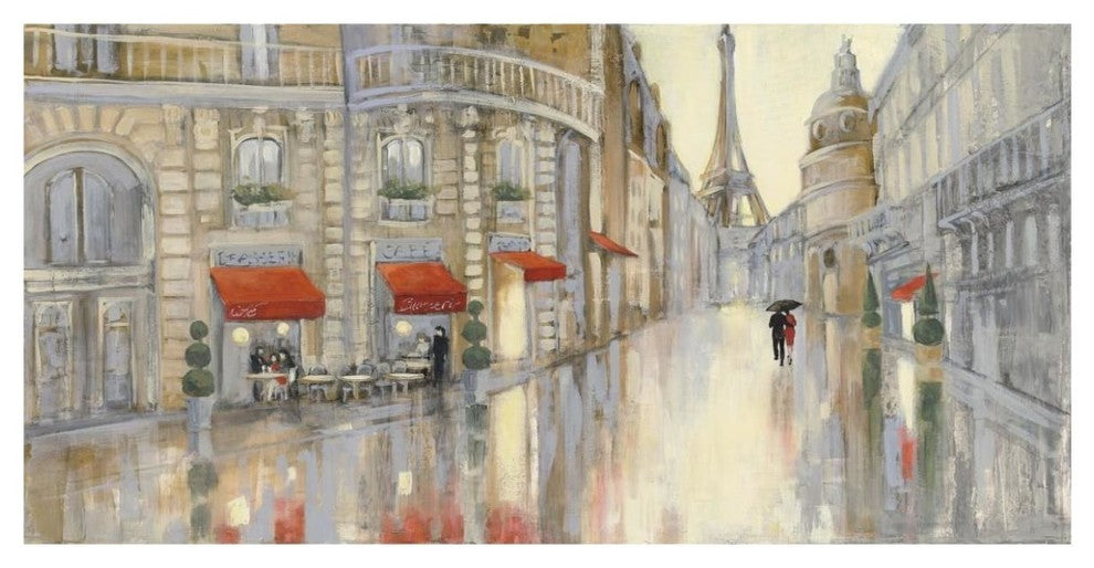 "Touring Paris Couple" Digital Paper Print by Julia Purinton, 62"x32"
