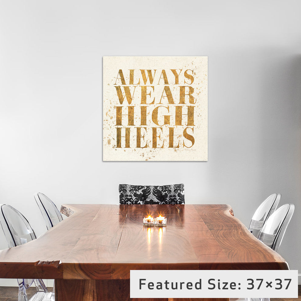 "Shoe Fetish Quotes II Light" by All That Glitters, 18x18x1.5