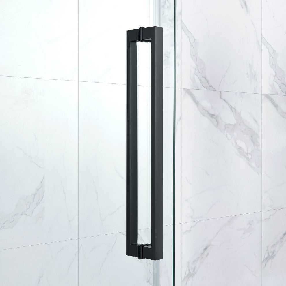 Bel Soft-Close Matte Black 48" Frameless Sliding Soft Close Shower Door