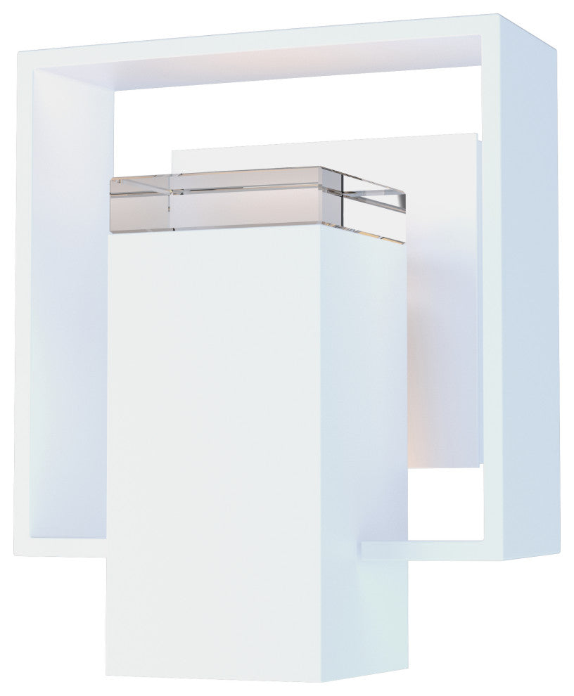 Shadow Box Small Outdoor Sconce, Coastal White/Coastal White