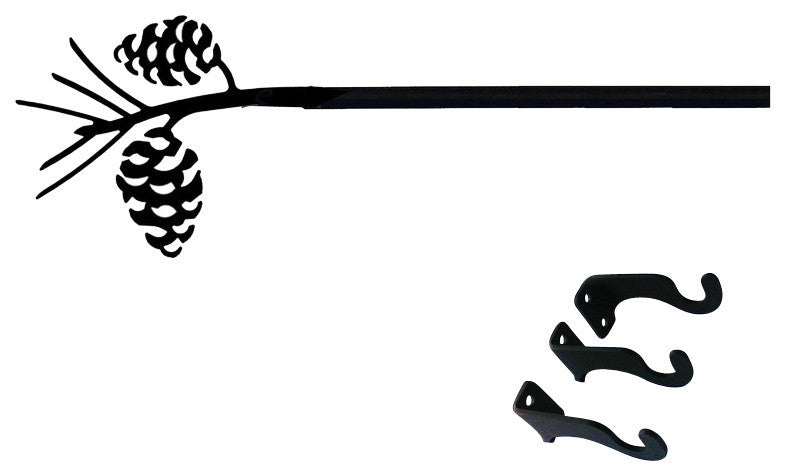 Pinecone Curtain Rod, Large