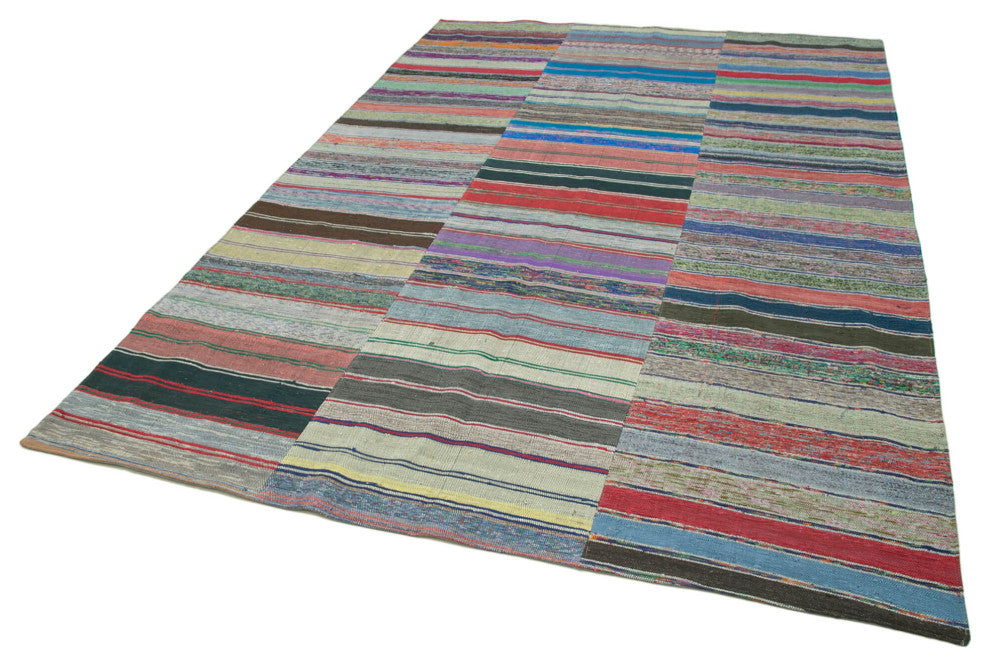 Rug N Carpet - Handmade Oriental 7' 3'' x 11' 2'' Unique Patchwork Kilim Rug