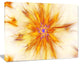 Shining Yellow Exotic Fractal Flower, Large Floral Canvas Art Print, 60x40