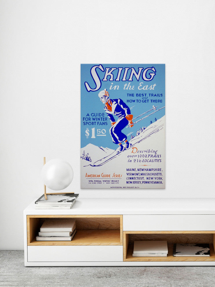 "Skiing in the East" Painting Print on Wrapped Canvas, 16"x24"