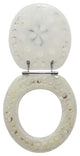 Trimmer Decorative Pearl White Toilet Seat With Shells