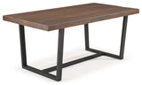 Dining Table Solid Pine Wood - Woven Paths Rustic Farmhouse, Mahogany