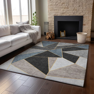 Premium Machine Washable Mayfield AMF636 Blue 9' x 12' Rug